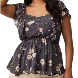 TORRID‎ Ruffle Cinched Blouse NWT Size 1X